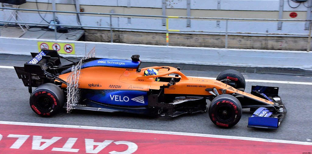 Lando Norris driving the McLaren Formula 1 car during a race weekend