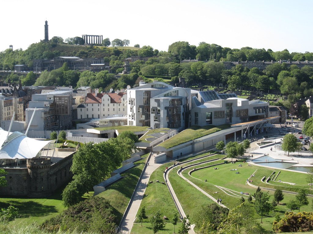 The Scottish Parliament building at Holyrood in Edinburgh, seat of the devolved government Burnham is asking to devolve powers further.
