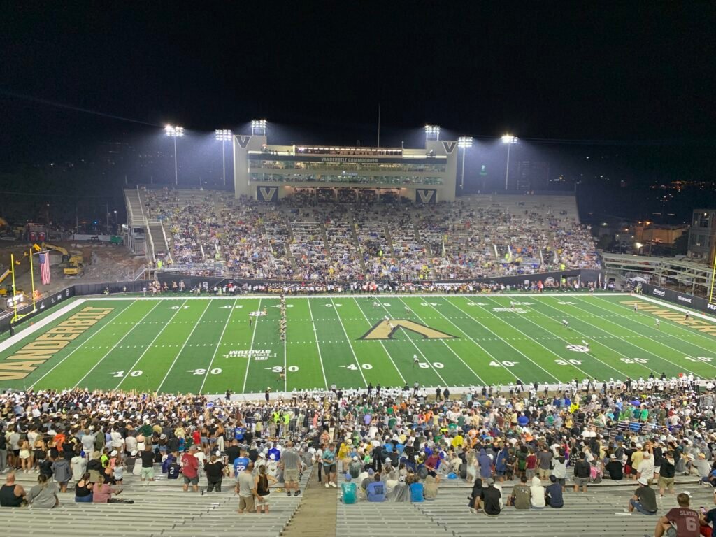 Vanderbilt Commodores football at FirstBank Stadium in Nashville, site of the Arkansas vs Vanderbilt matchup.